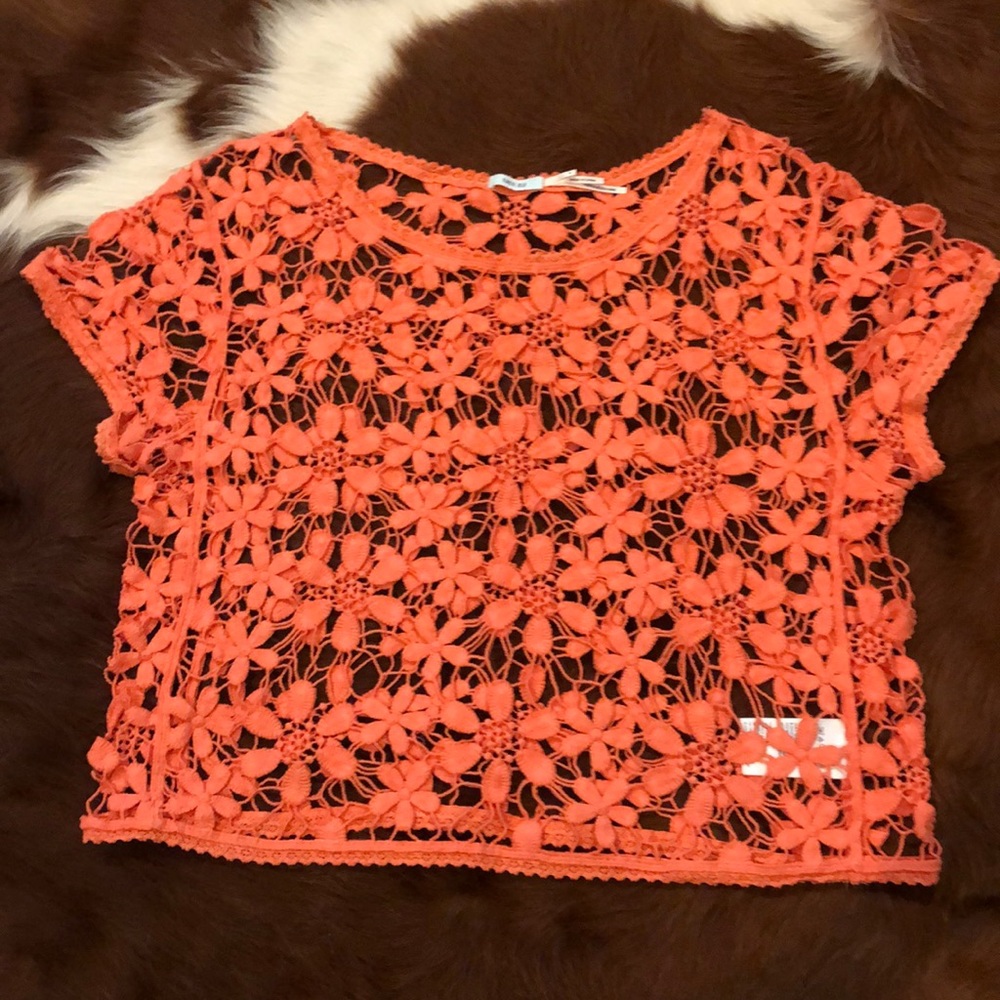Kimchi Blue Size M Orange Crop Top/cover-up